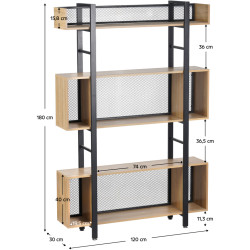 Etajera Tempo Kondela Kilis New Tip 3 (Oak/Black) Thumb