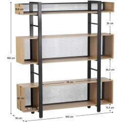 Etajera Tempo Kondela Kilis New Tip 4 (Oak/Black) Thumb