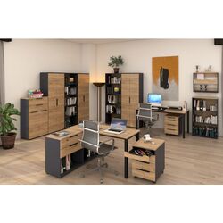 Etajera Tempo Kondela Klaudius Tip 1 (Graphite/Artisan Oak) Thumb