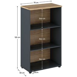 Etajera Tempo Kondela Klaudius Tip 4 (Graphite/Artisan Oak) Thumb