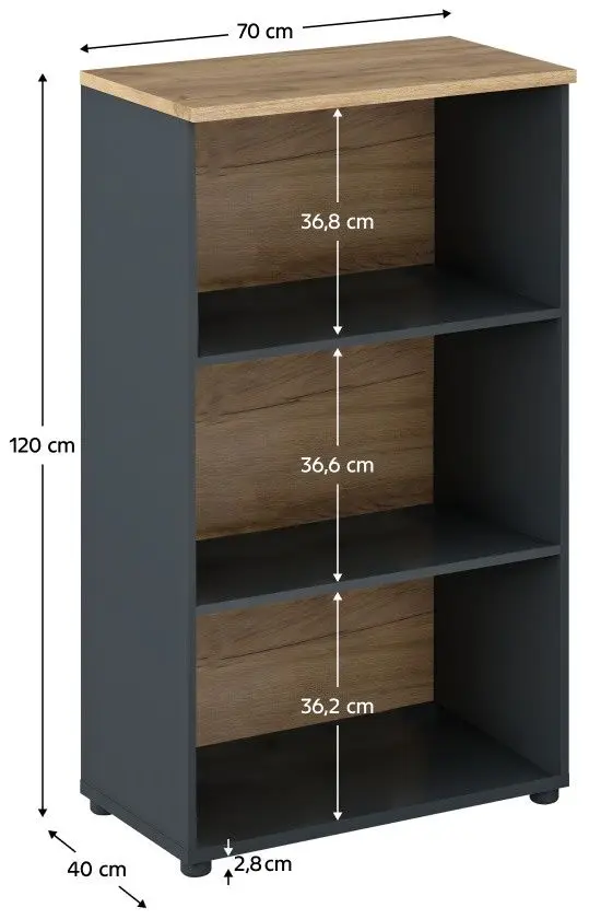 Etajera Tempo Kondela Klaudius Tip 4 (Graphite/Artisan Oak)