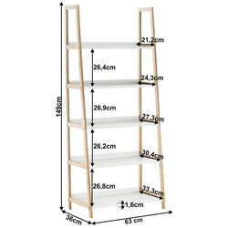 Etajera Tempo Kondela Koen Typ 3 (White/Natural) Thumb