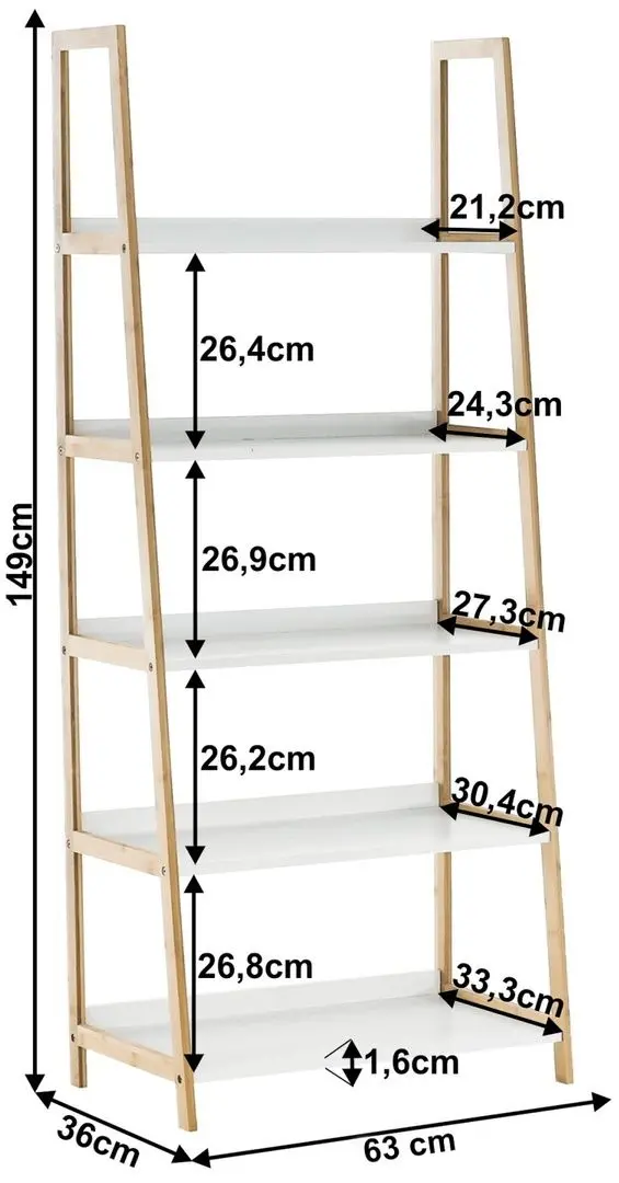 Etajera Tempo Kondela Koen Typ 3 (White/Natural)