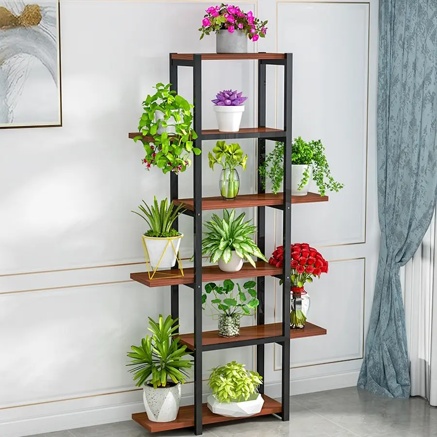 Etajera Tempo Kondela Lemy (Black/Rustic Wood)