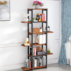 Etajera Tempo Kondela Lemy (Black/Rustic Wood)