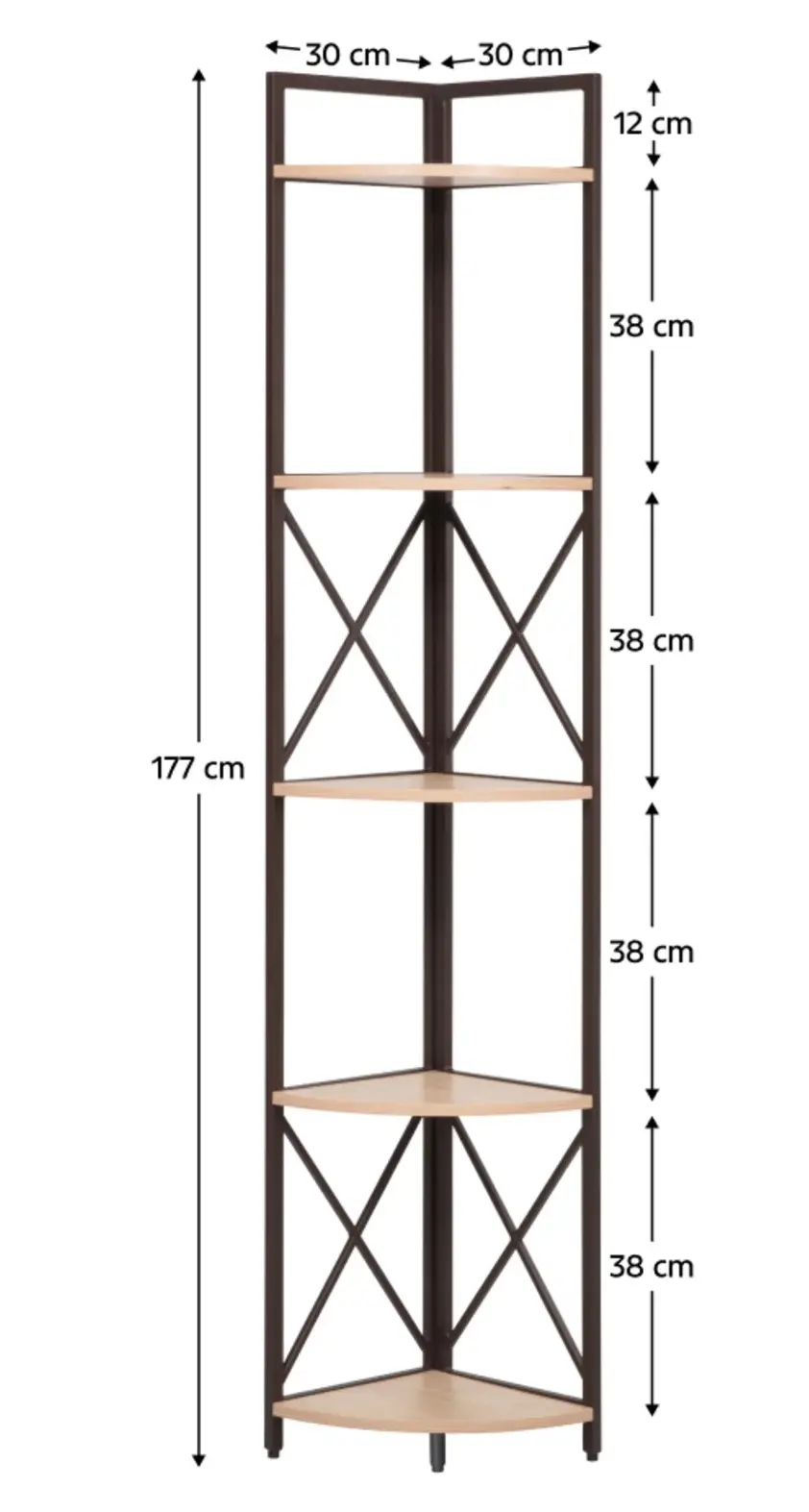 Стеллаж Tempo Kondela Pasoko (Oak/Black) - 7