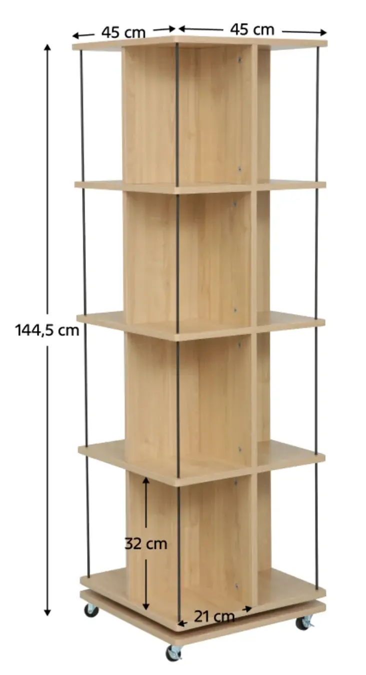 Стеллаж Tempo Kondela Potor (Oak/Black) - 5