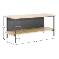 Etajera Tempo Kondela Seflos (Oak/Black) Thumb