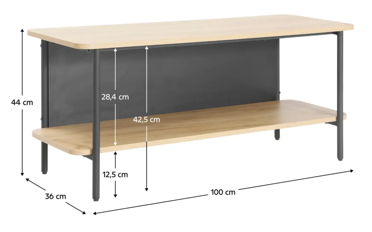 Etajera Tempo Kondela Seflos (Oak/Black) - 6