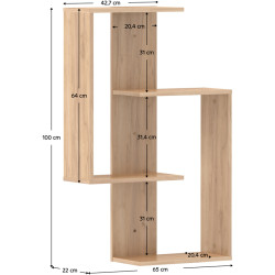 Etajera Tempo Kondela Valpa (Golden Oak) Thumb
