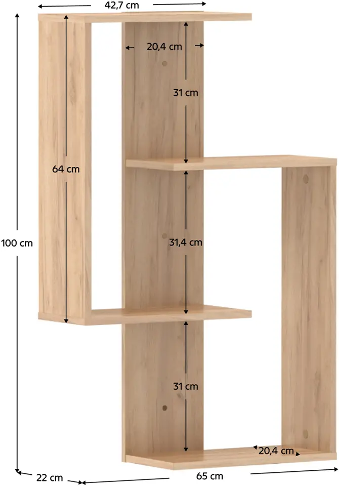 Etajera Tempo Kondela Valpa (Golden Oak)