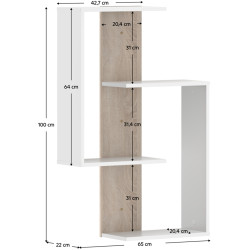Etajera Tempo Kondela Valpa (White/Sonoma Oak) Thumb
