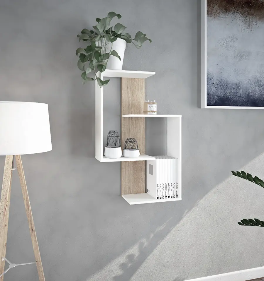 Etajera Tempo Kondela Valpa (White/Sonoma Oak)