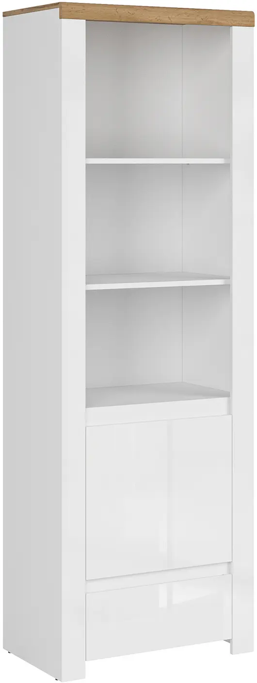 Стеллаж Tempo Kondela Vilgo (Glossy White/Wotan Oak) - 2