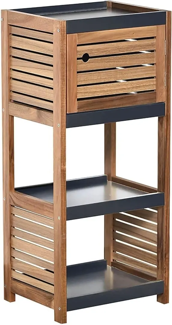 Etajera Tendance 52008 36.5x30x83cm (Black/Wood)