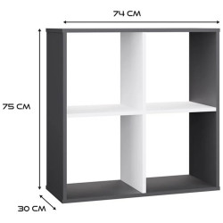 Etajera TopEshop Malax 2x2 (Anthracite/White) Thumb