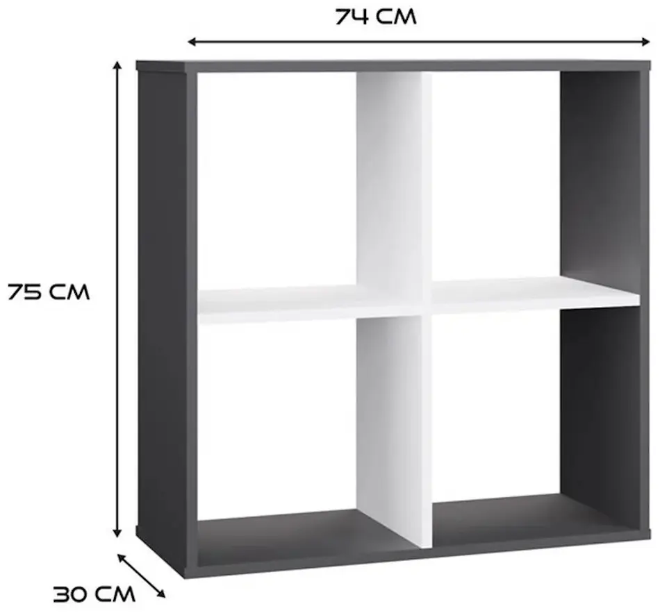 Etajera TopEshop Malax 2x2 (Anthracite/White) - 6