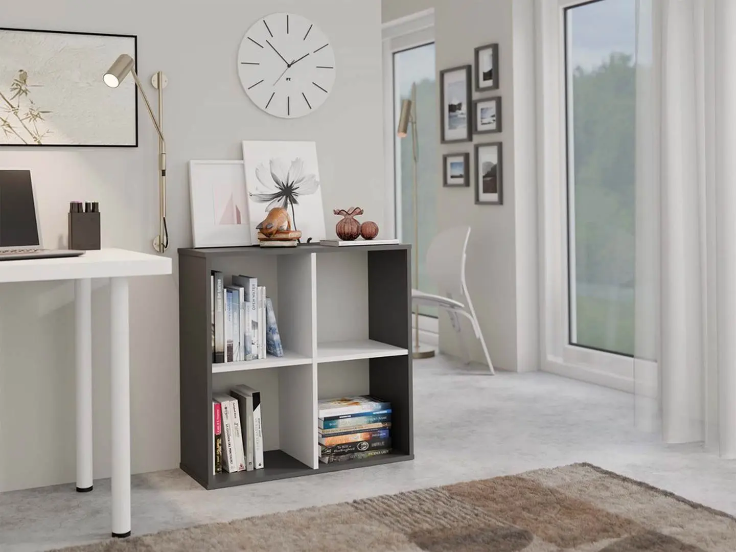 Etajera TopEshop Malax 2x2 (Anthracite/White)