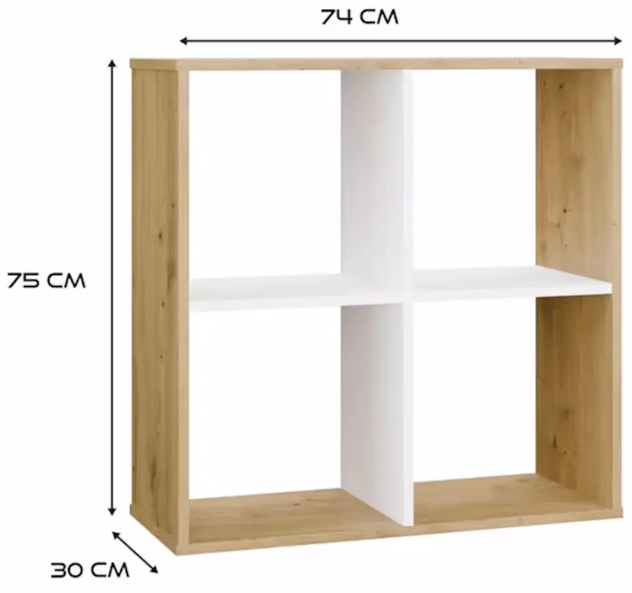 Стеллаж TopEshop Malax 2x2 (Artisan Oak/White) - 5