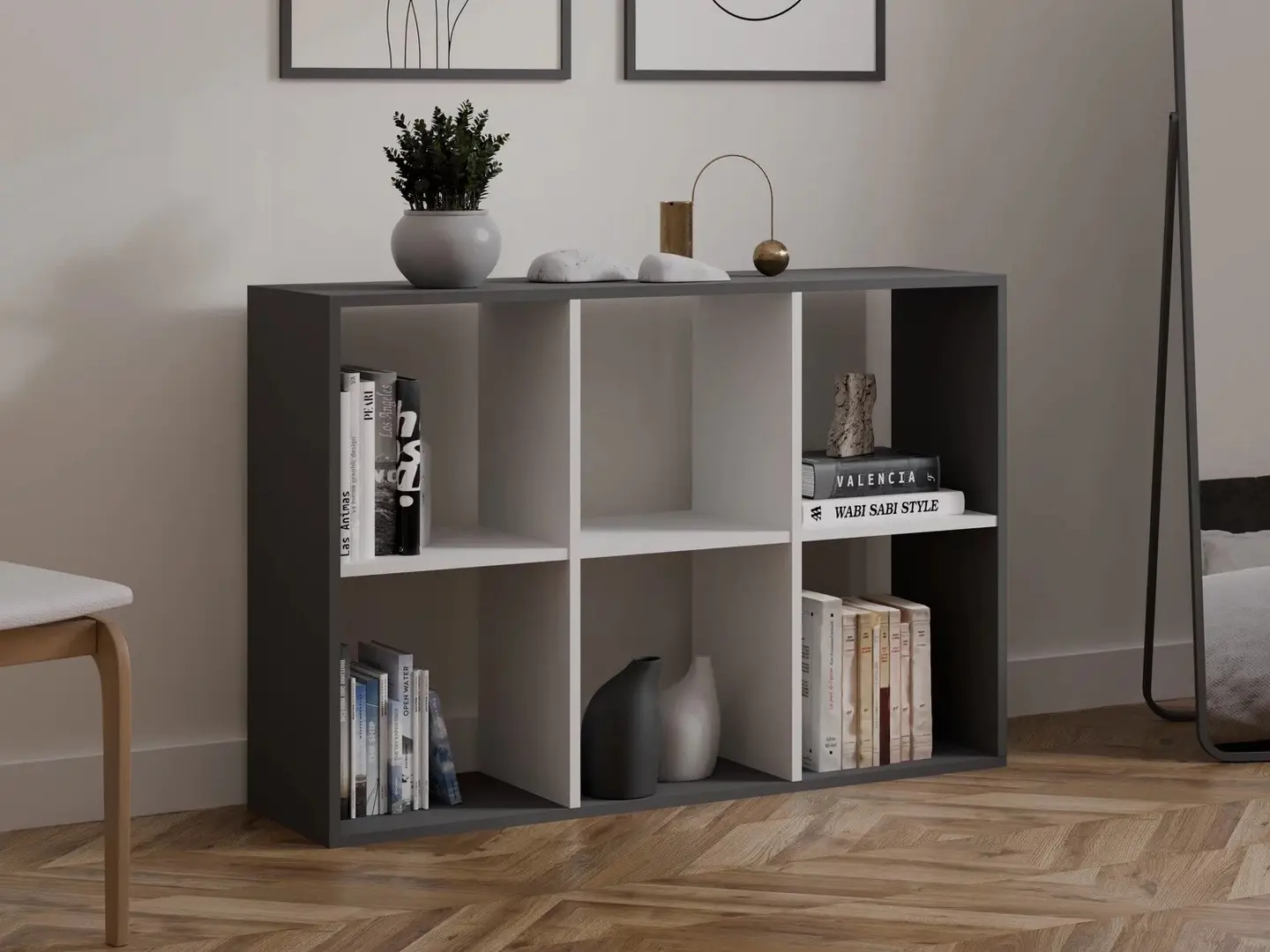 Etajera TopEshop Malax 2x3 (Anthracite/White)