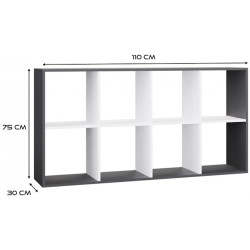 Etajera TopEshop Malax 2x4 (Anthracite/White) Thumb