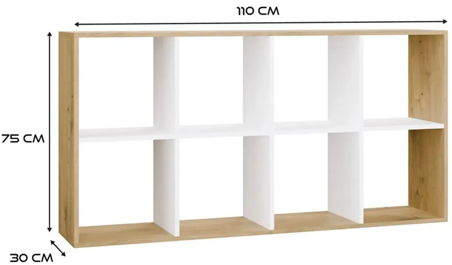Etajera TopEshop Malax 2x4 (Artisan Oak/White) - 6