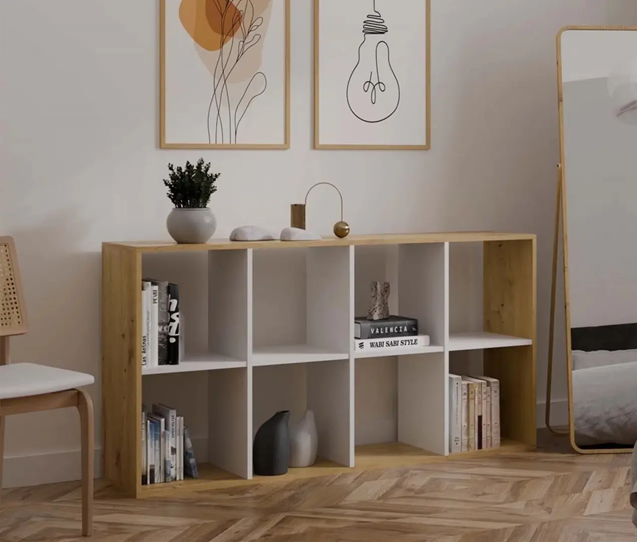 Etajera TopEshop Malax 2x4 (Artisan Oak/White)