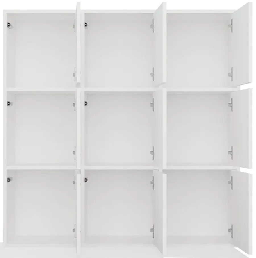 Etajera TopEshop Malax 3x3 H cu uși (White) - 4