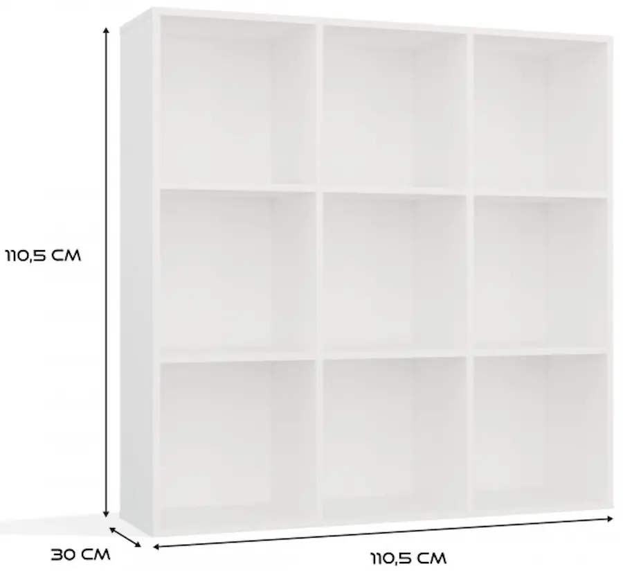 Etajera TopEshop Malax 3x3 H cu uși (White) - 6