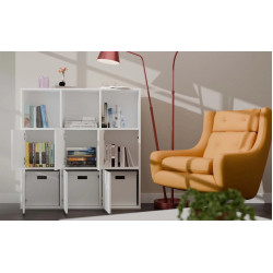 Etajera TopEshop Malax 3x3 H cu uși (White) Thumb