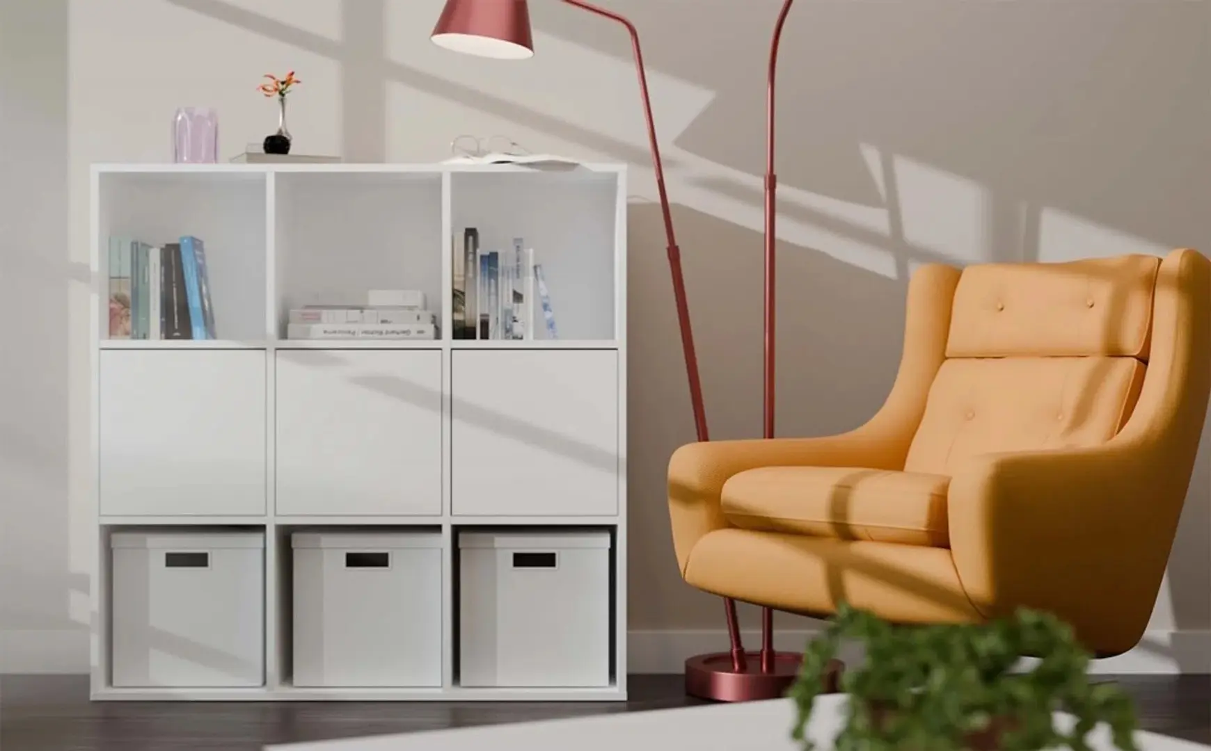 Etajera TopEshop Malax 3x3 H cu uși (White)