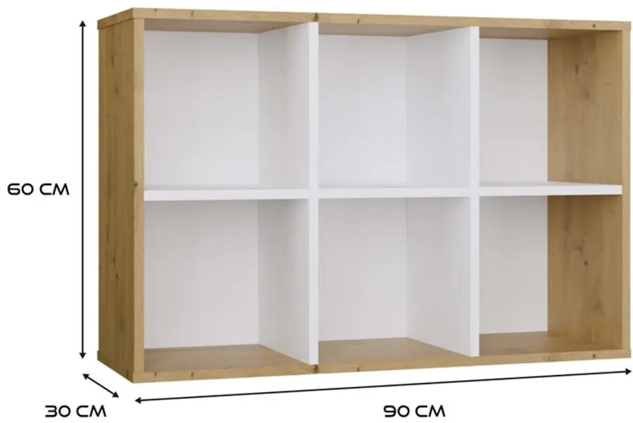 Etajera TopEshop Malax Mini 2x3 (Artisan Oak/White) - 5