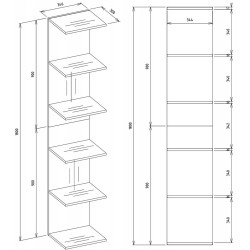 Etajera TopEshop Regal 6P (White) Thumb