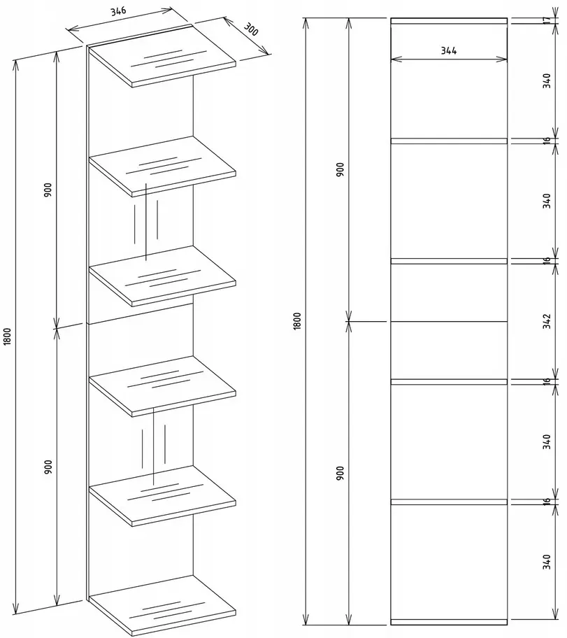 Etajera TopEshop Regal 6P (White) - 8