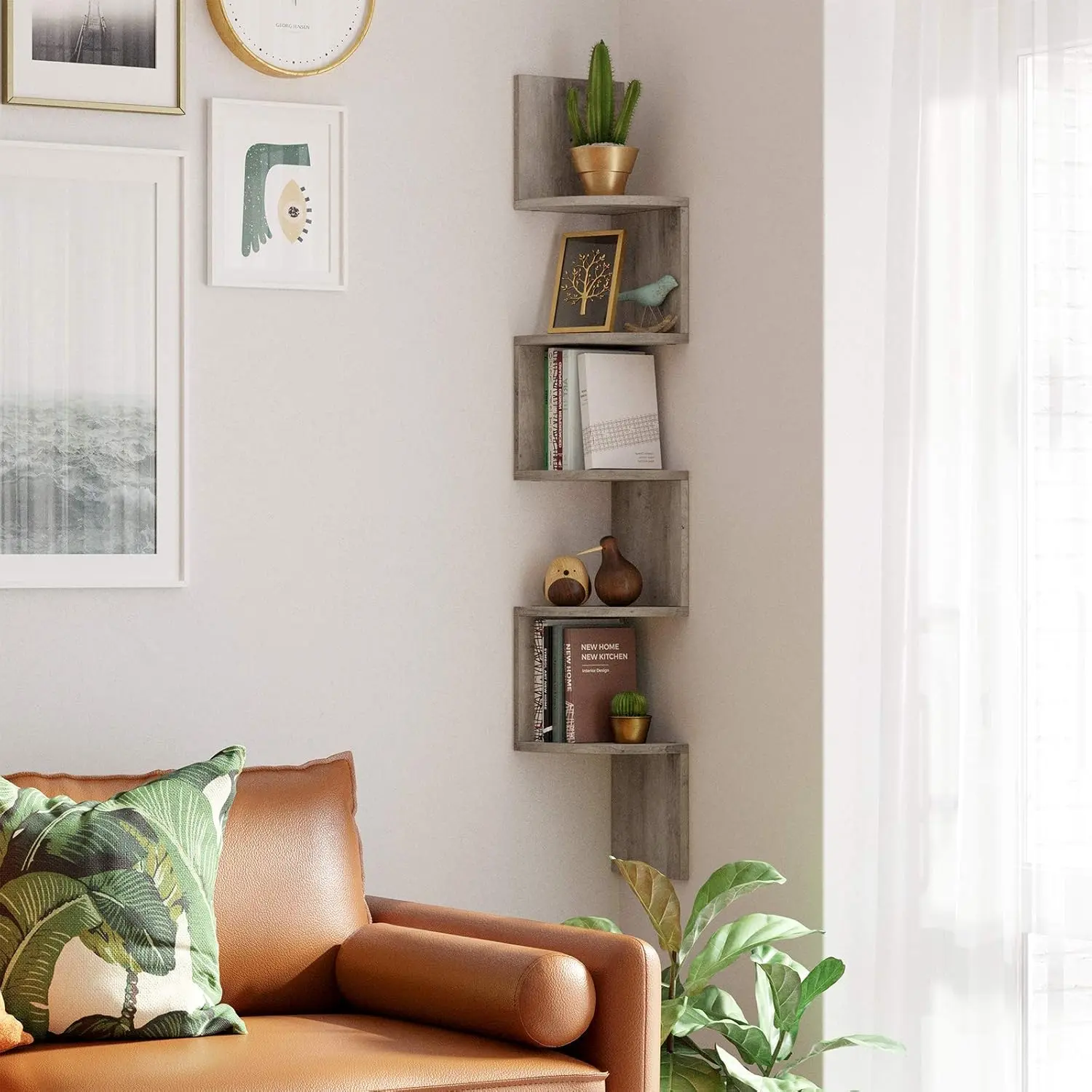 Стеллаж угловой Vasagle LBC020M01 (Greige) - 3