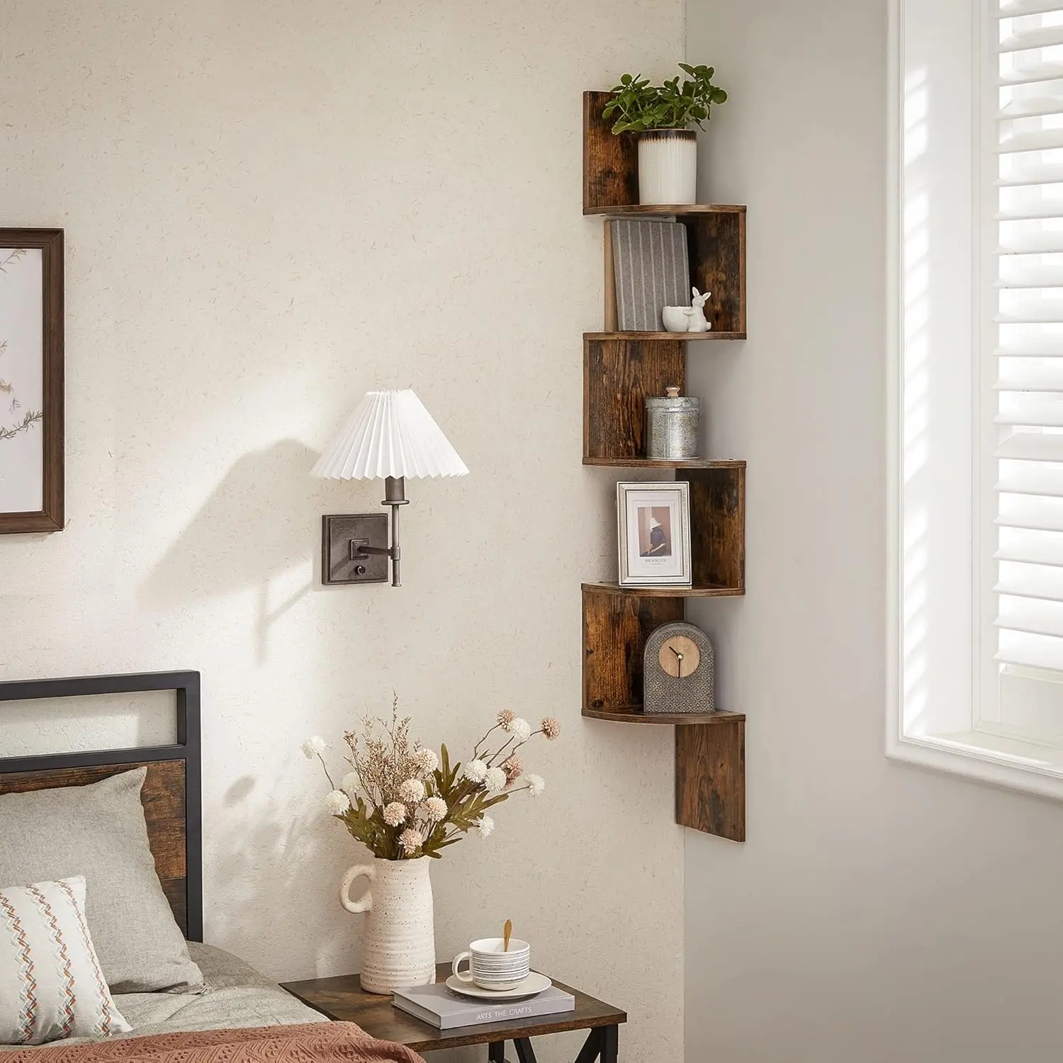 Стеллаж угловой Vasagle LBC20BX (Rustic Brown) - 3