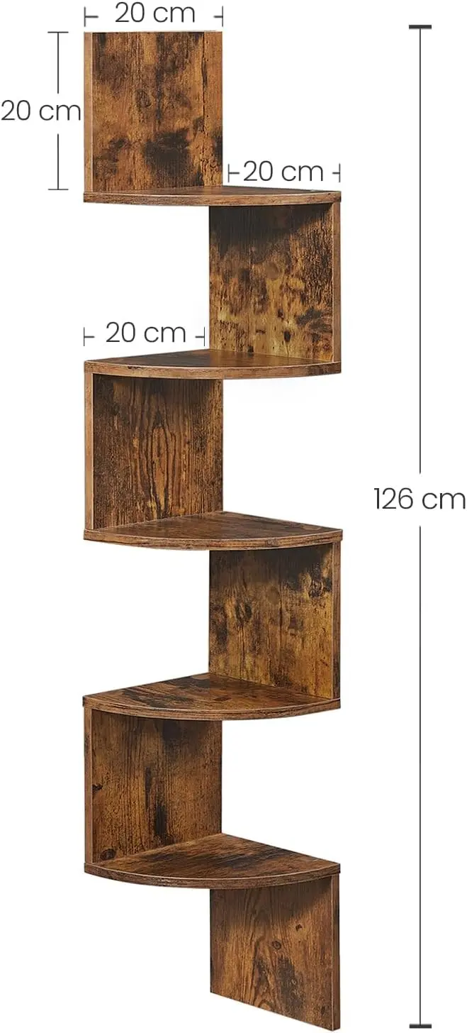 Стеллаж угловой Vasagle LBC20BX (Rustic Brown) - 7