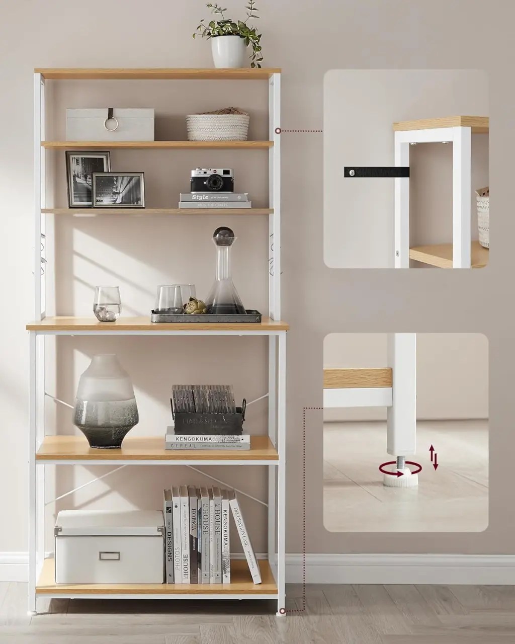 Etajera Vasagle KKS019W09 (Oak/White)