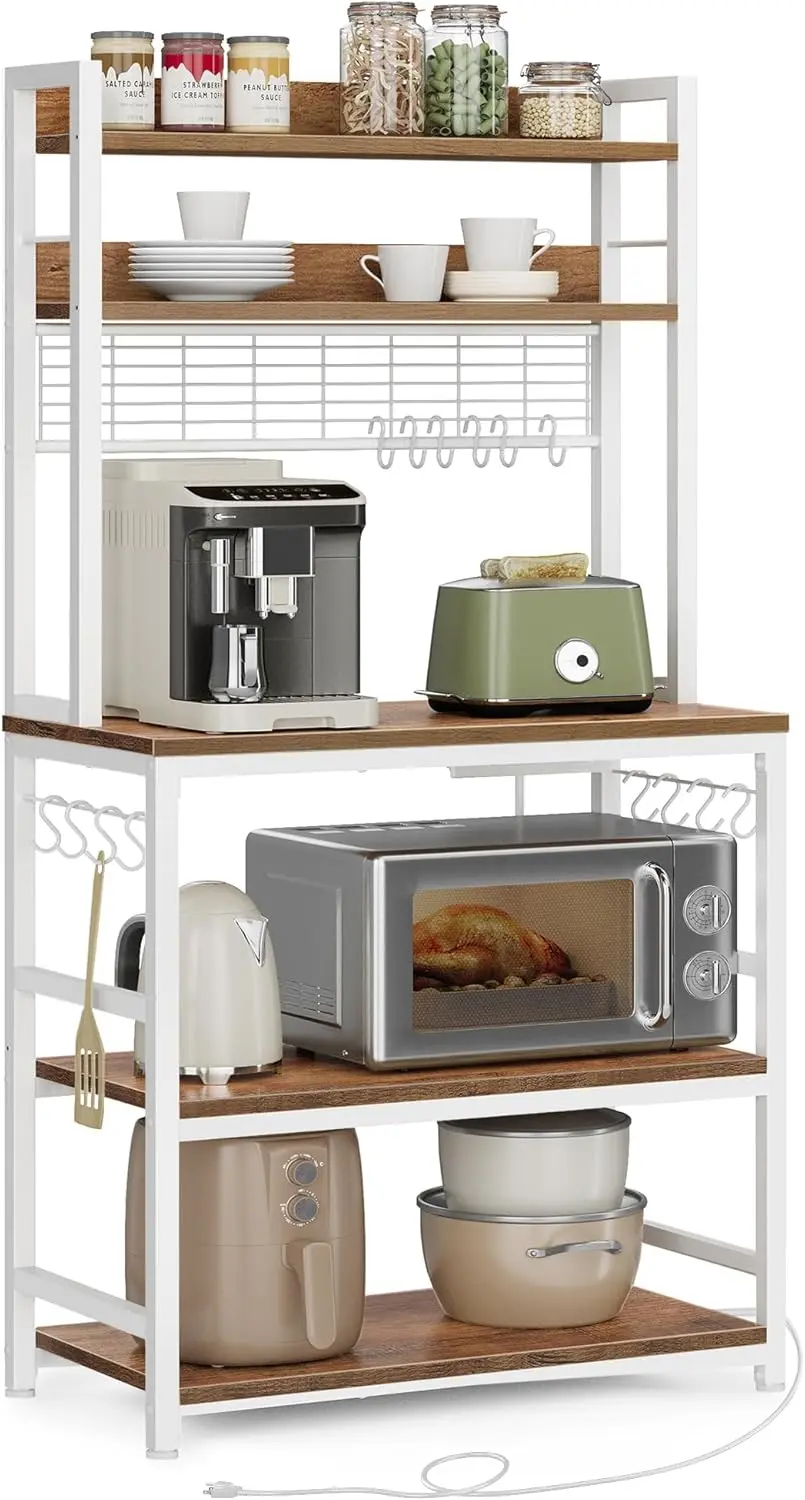 Стеллаж Vasagle KKS025W41EU (Walnut/White) - 2