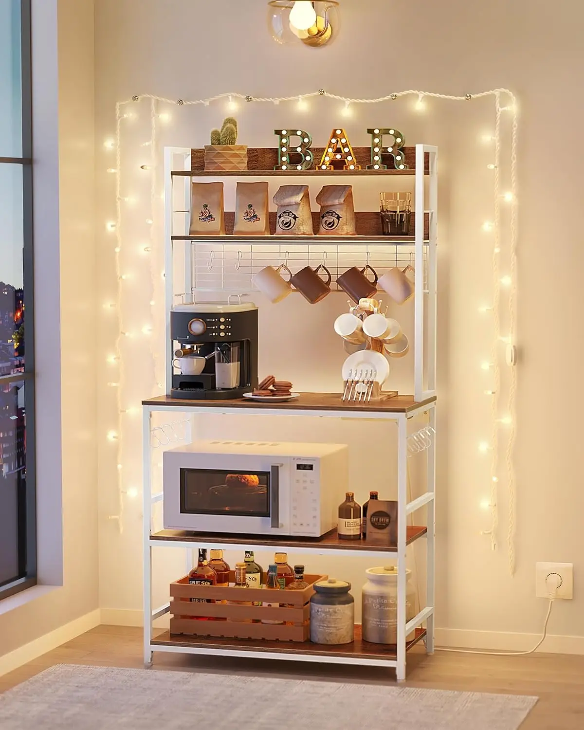 Стеллаж Vasagle KKS025W41EU (Walnut/White) - 3