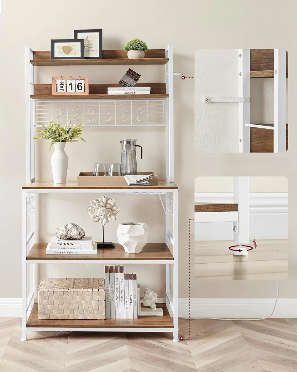 Стеллаж Vasagle KKS025W41EU (Walnut/White) - 4