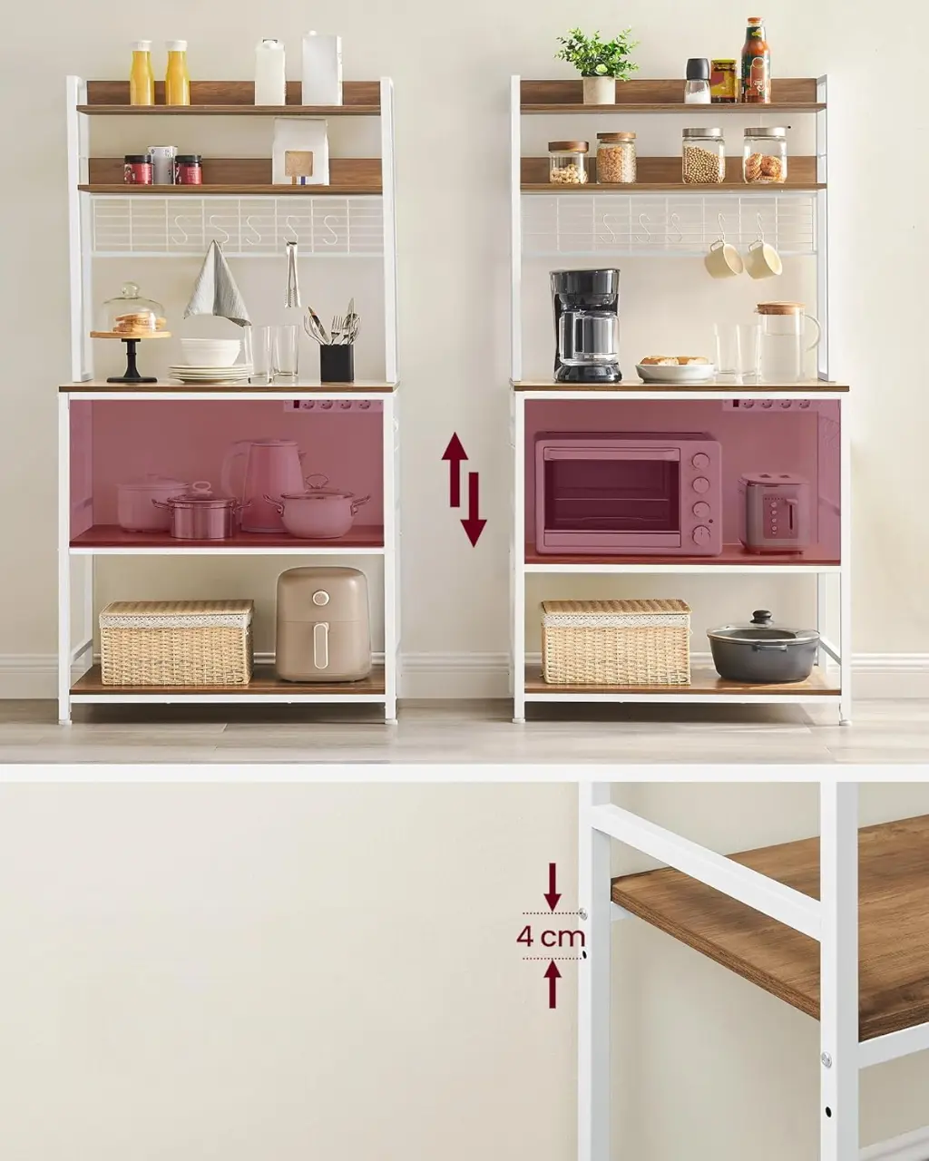 Стеллаж Vasagle KKS025W41EU (Walnut/White) - 5