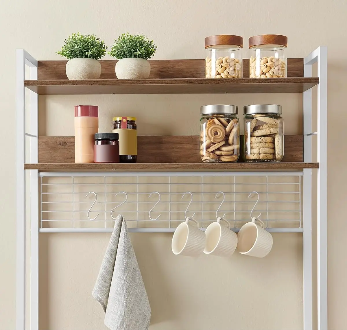 Стеллаж Vasagle KKS025W41EU (Walnut/White) - 6