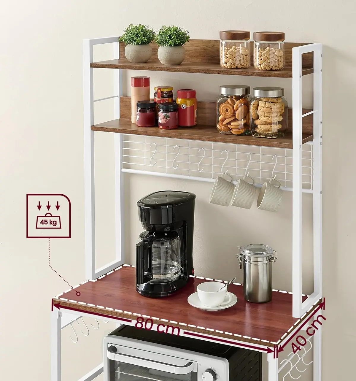 Стеллаж Vasagle KKS025W41EU (Walnut/White) - 7