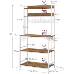 Стеллаж Vasagle KKS025W41EU (Walnut/White) Thumb