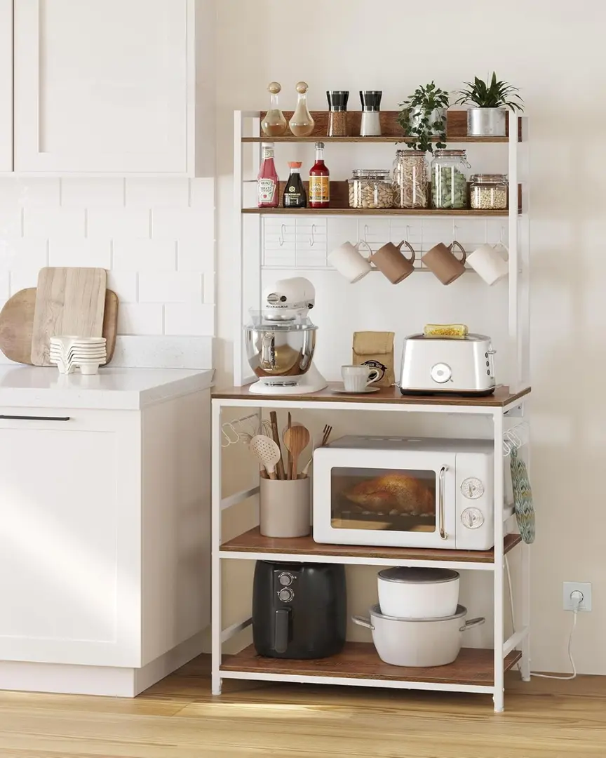 Стеллаж Vasagle KKS025W41EU (Walnut/White)