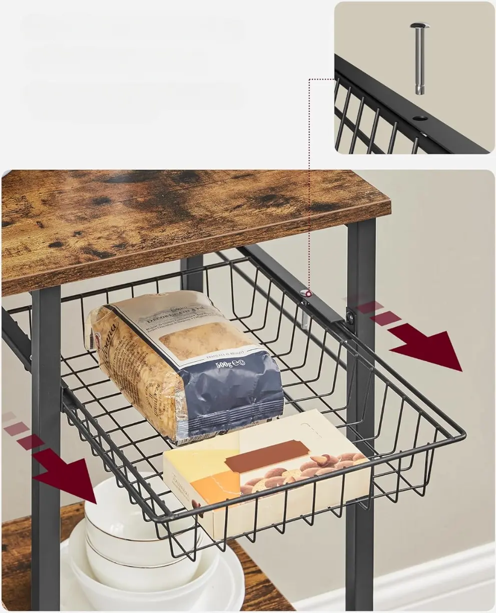 Стеллаж Vasagle KKS35X (Rustic Brown/Black) - 6