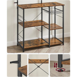 Стеллаж Vasagle KKS35X (Rustic Brown/Black) Thumb