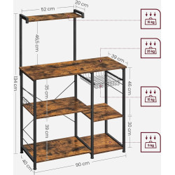 Стеллаж Vasagle KKS35X (Rustic Brown/Black) Thumb