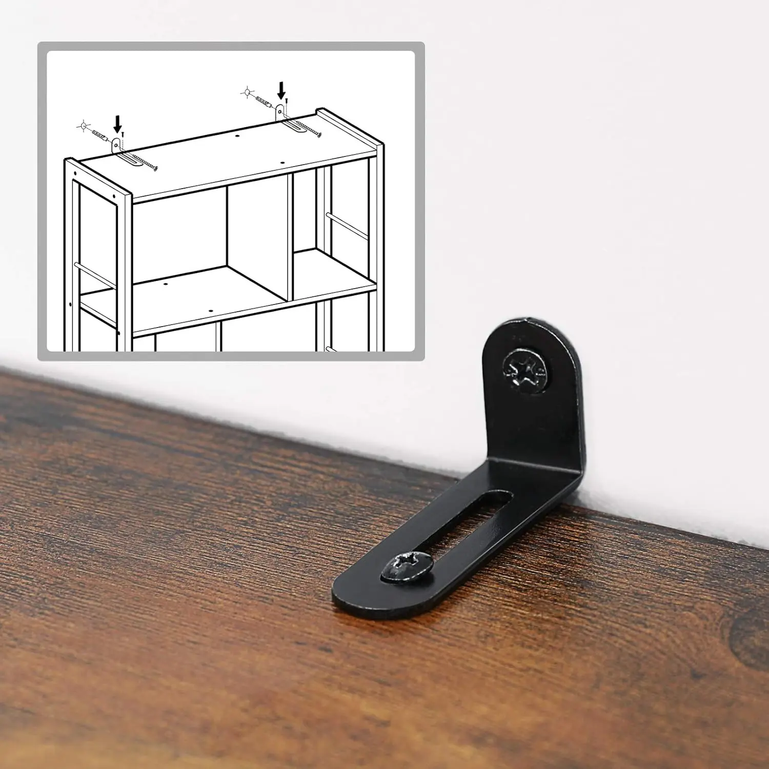 Стеллаж Vasagle LBC022B01 (Rustic Brown/Black) - 8